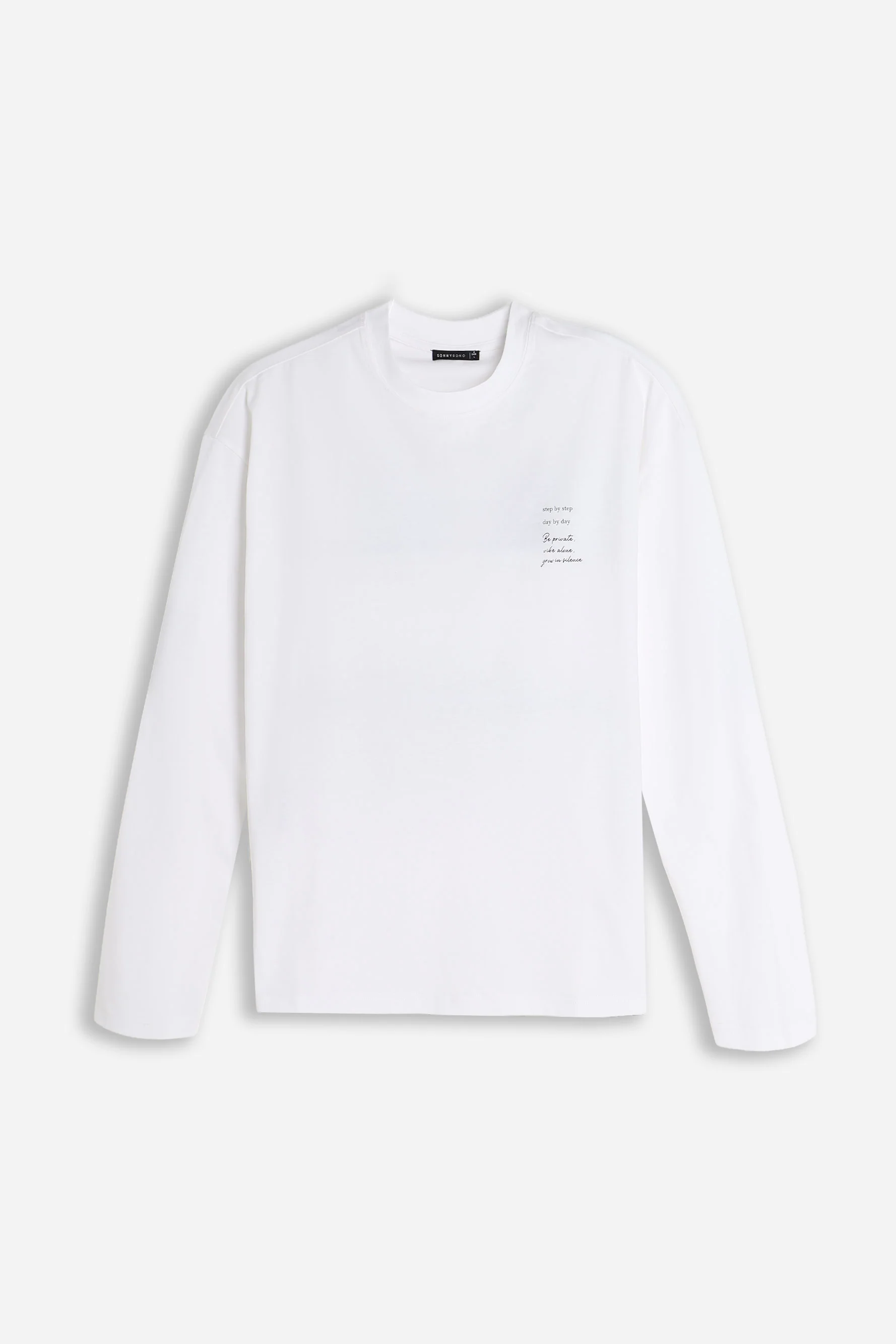 Image of T-SHIRT GIROCOLLO STAMPATA MANICA LUNGA BIANCO