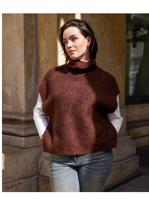 Elegante gilet con colletto alto e bottoni