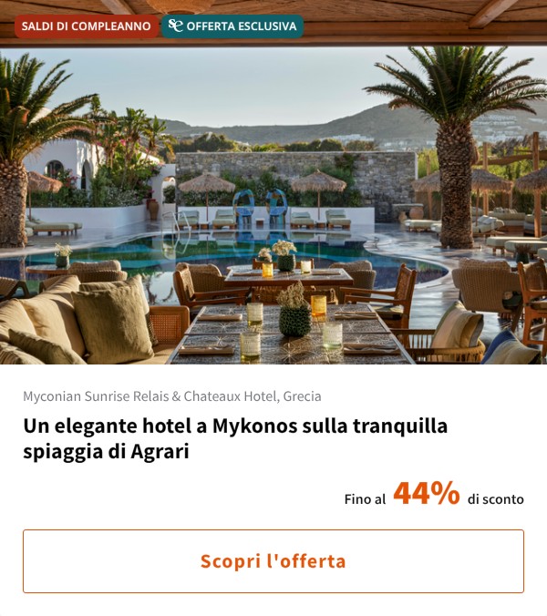 Un elegante hotel a Mykonos sulla tranquilla spiaggia di Agrari