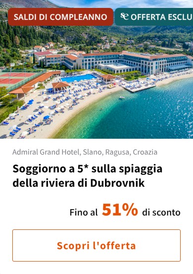 Soggiorno a 5* sulla spiaggia della riviera di Dubrovnik