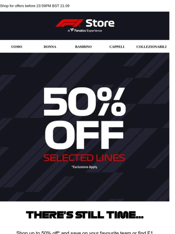 Up to 50% Off Ends Tomorrow!