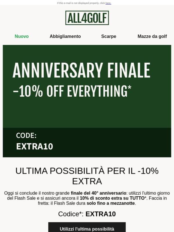 Ultima possibilità: -10% EXTRA nel Flash Sale