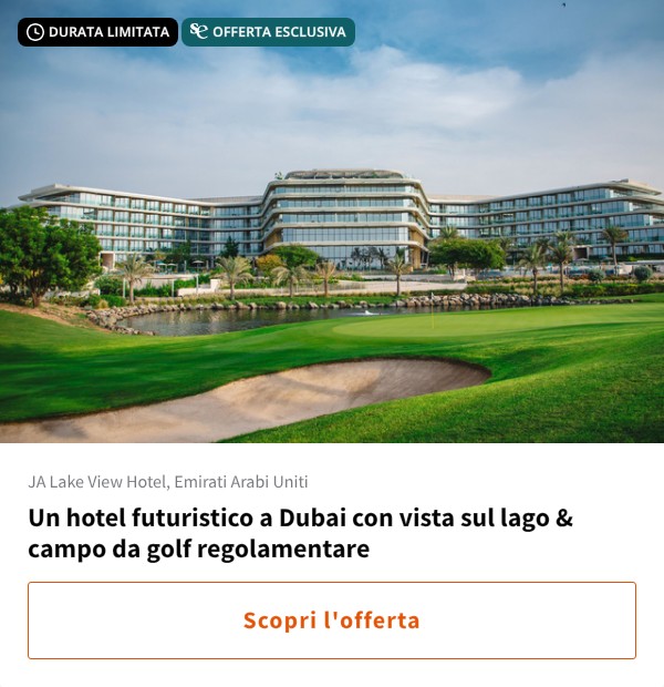 Un hotel futuristico a Dubai con vista sul lago & campo da golf regolamentare