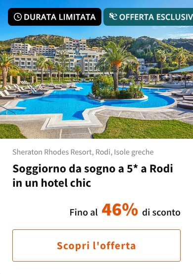 Soggiorno da sogno a 5* a Rodi in un hotel chic