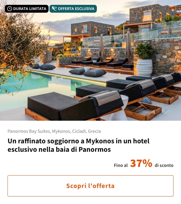 Un raffinato soggiorno a Mykonos in un hotel esclusivo nella baia di Panormos