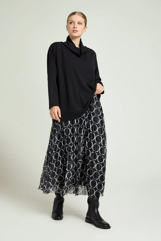 GONNA PLISSE' IN TULLE STAMPATO