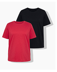 Pacco doppio di t-shirt in rosso e nero