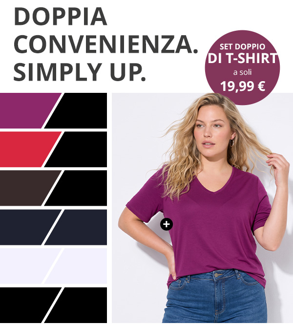 Pacco doppio di t-shirt in un vivace viola