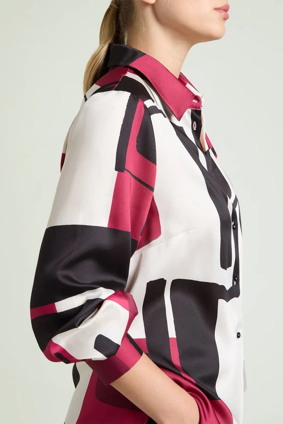 CAMICIA IN  SATIN STAMPATO
