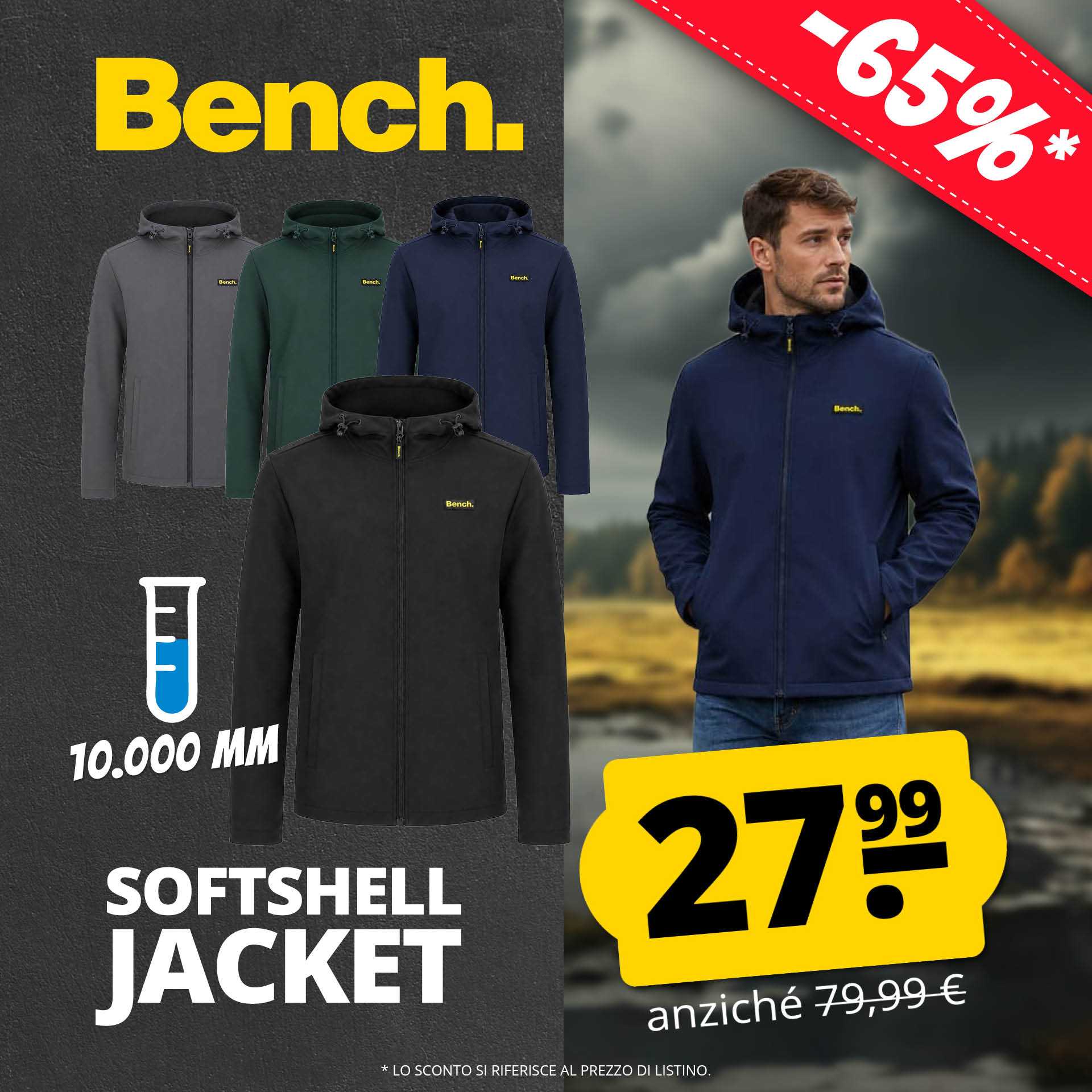 bench colonna d acqua 10.000 mm uomo softshell giacca