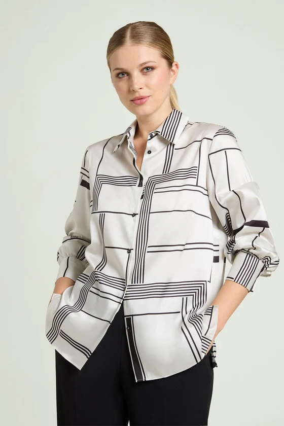 CAMICIA IN  SATIN STAMPATO