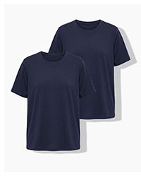 Duo di t-shirt classiche in Navy, girocollo, maniche corte