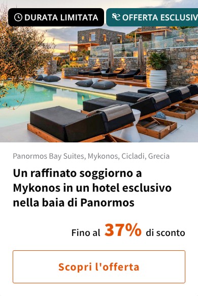 Un raffinato soggiorno a Mykonos in un hotel esclusivo nella baia di Panormos