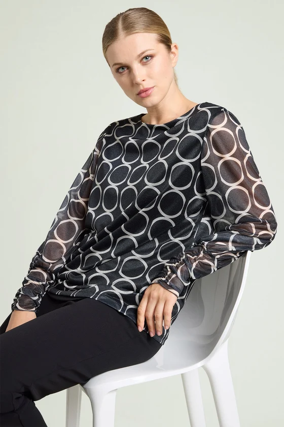 BLUSA IN TULLE STAMPATO