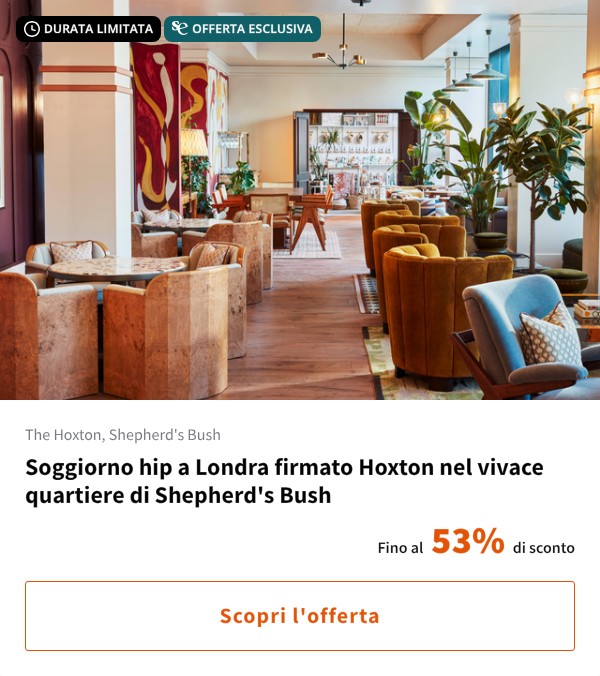 Soggiorno hip a Londra firmato Hoxton nel vivace quartiere di Shepherd's Bush