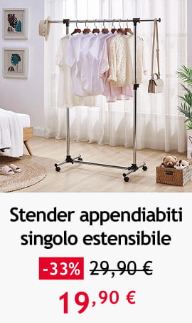 Stender appendiabiti singolo estensibile 19,90 &euro;