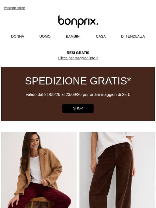 😃 Shopping con spedizione GRATIS