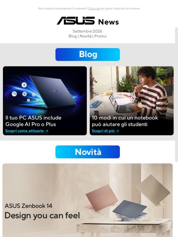 Il rientro è più semplice, con il dispositivo giusto | ASUS News - Settembre 2026
