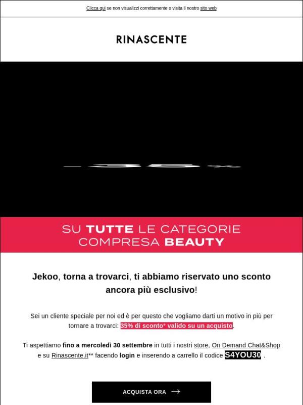 35% di sconto: torna a trovarci!