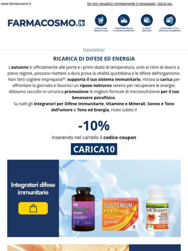🔋 Cambio di stagione? -10% al checkout per ricaricare le tue energie