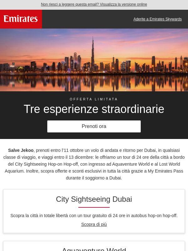 Visiti le migliori attrazioni di Dubai. Offriamo noi.