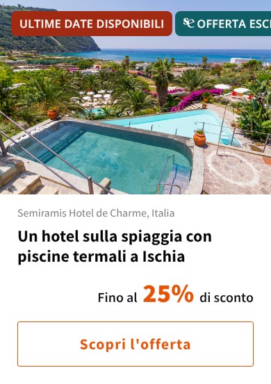 Un hotel sulla spiaggia con piscine termali a Ischia