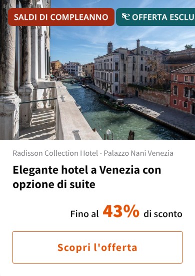 Elegante hotel a Venezia con opzione di suite