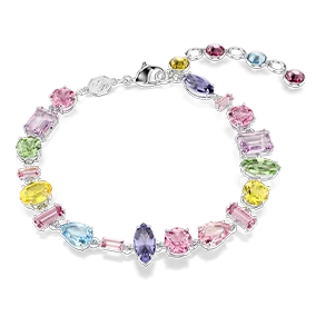Bracciale Gema, Taglio misto, Multicolore, Placcato rodio