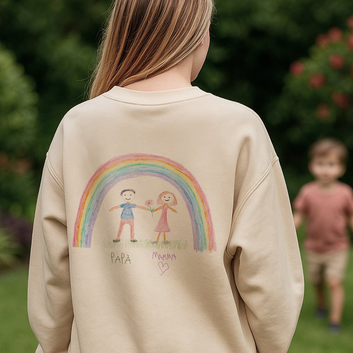 Image of Felpa Personalizzata con Disegno dei Bambini fronte e retro