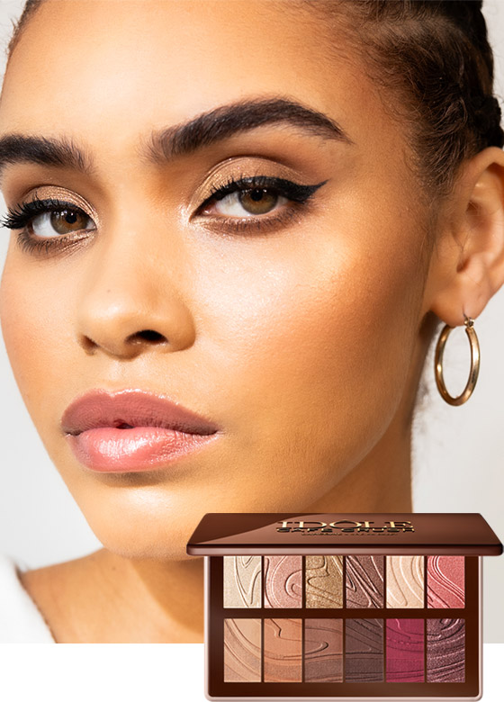 BUILDABLE & BLENDABLE IDÔLE CAFÉ CRUSH EYESHADOW PALETTE 12 pigmented shadows inspired by your favorite cafe moment. SHOP NOW