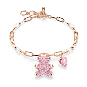 Bracciale Teddy, Orsetto, Rosa, Finitura oro rosa 18K