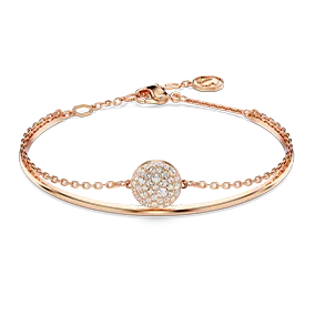 Bracciale rigido Sublima, Bianco, Finitura oro rosa 18K