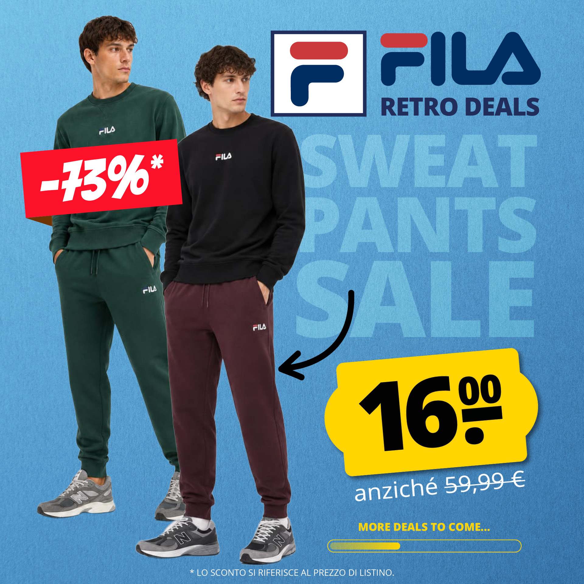fila kenny retro uomo pantaloni della tuta