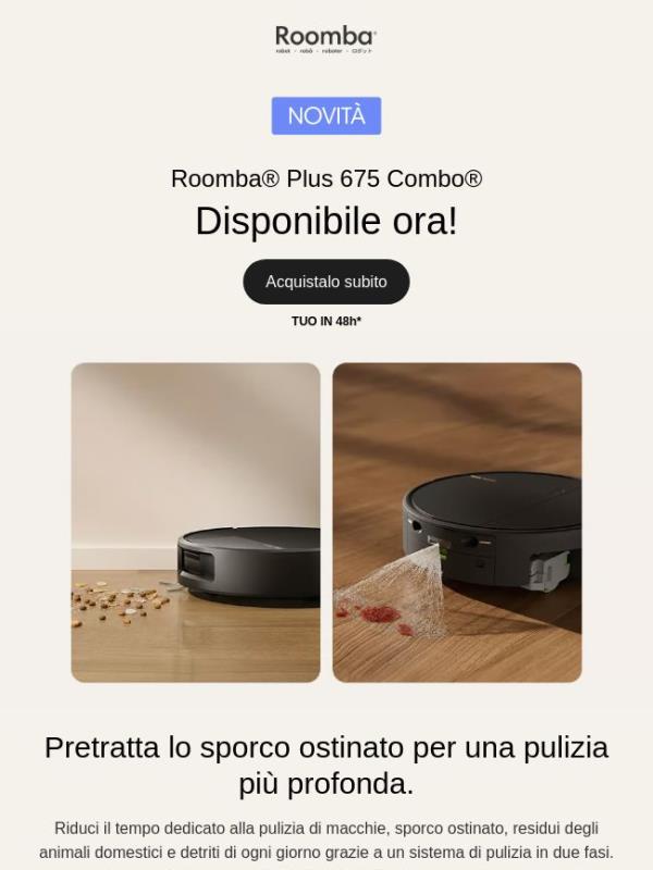 ✨ Il nuovo Roomba Plus 675 finalmente disponibile!