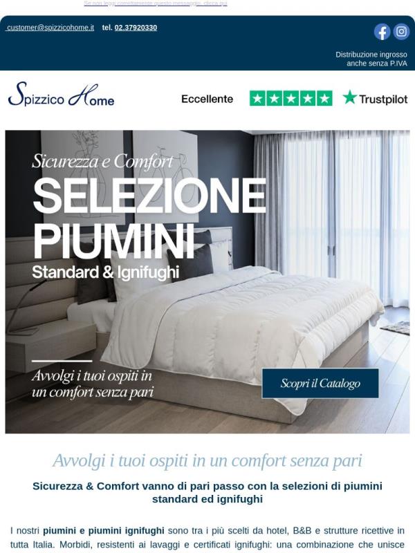Sicurezza & Comfort per i tuoi ospiti 🛌 Scopri la selezione di piumini standard e ignifughi ✨