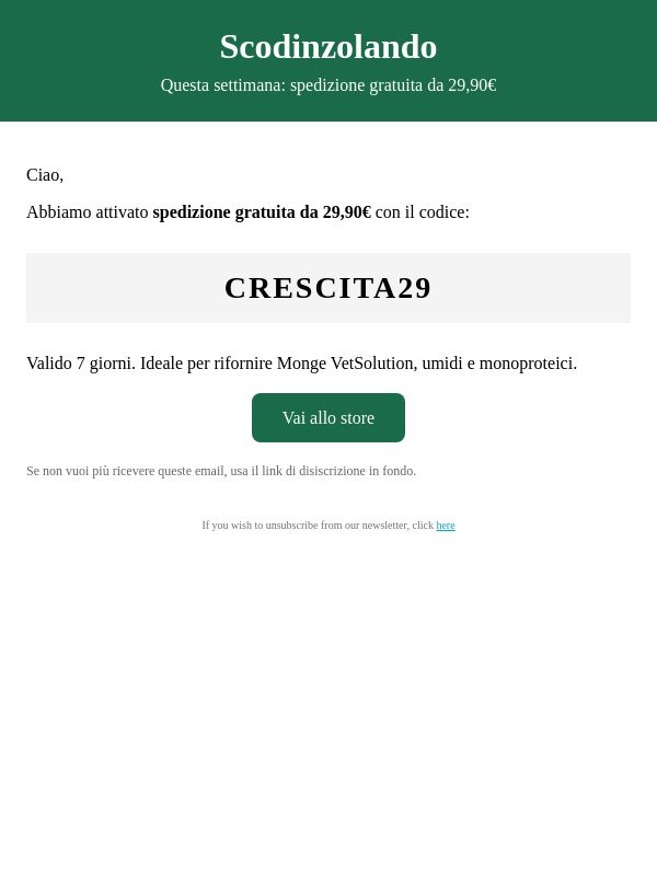Spedizione gratuita da 29,90€ — codice CRESCITA29
