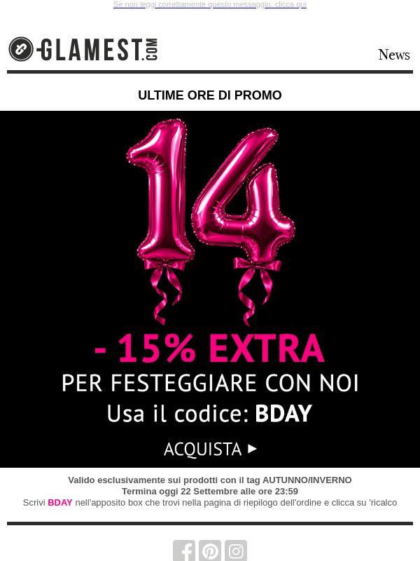 Ultime ore per approffittare del -15% EXTRA