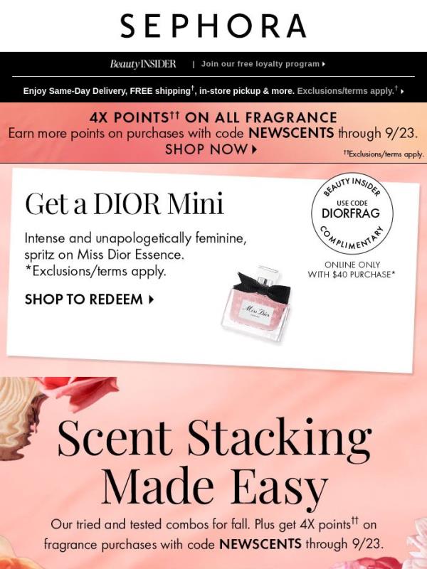4X points on fragrance (yes way!)