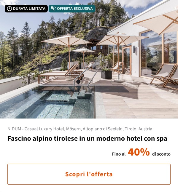 Fascino alpino tirolese in un moderno hotel con spa