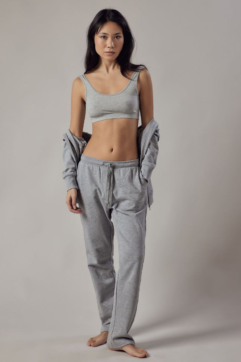 Joggers Dritti Grigio Chiaro Melange