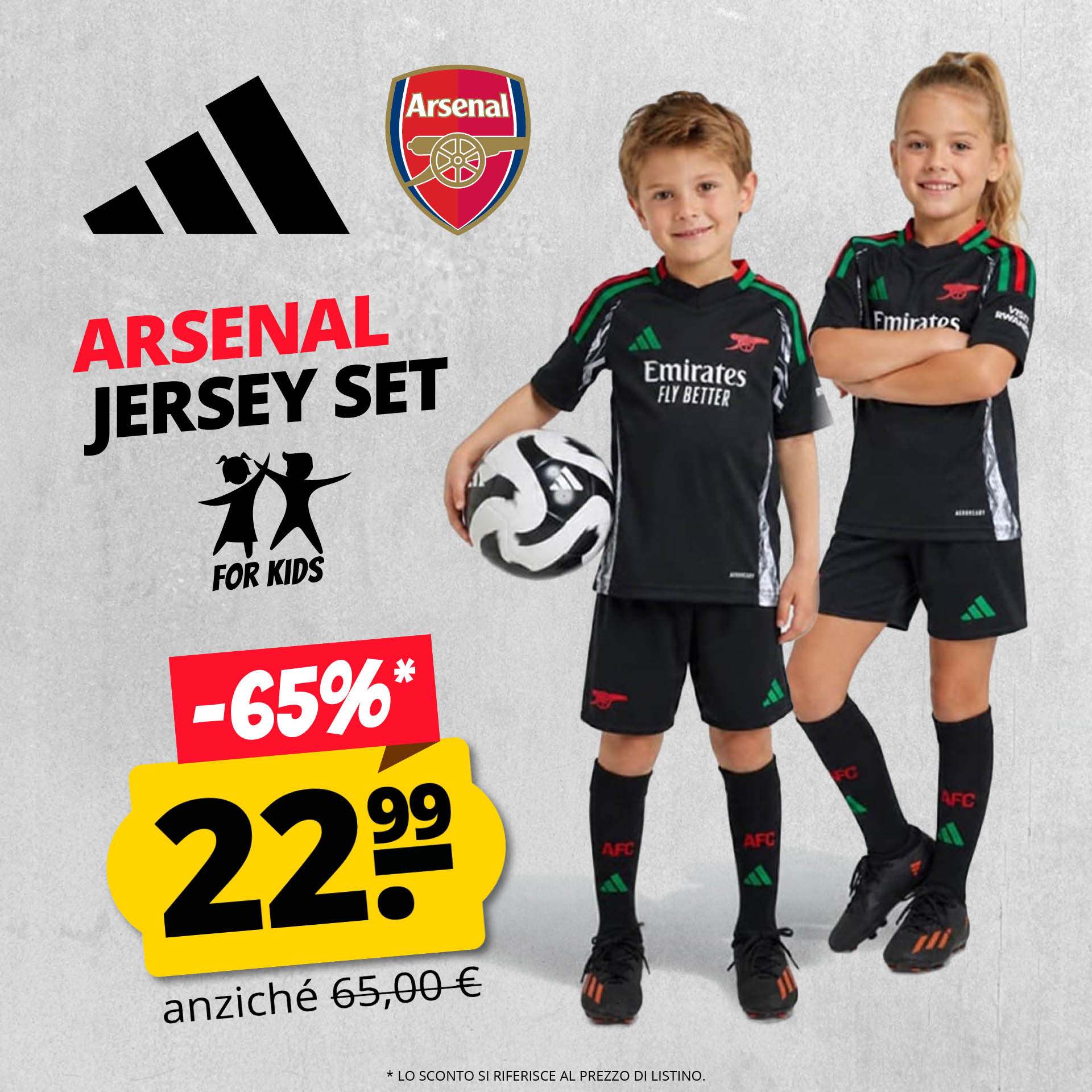 arsenal fc adidas mini kit bambini divisa da calcio