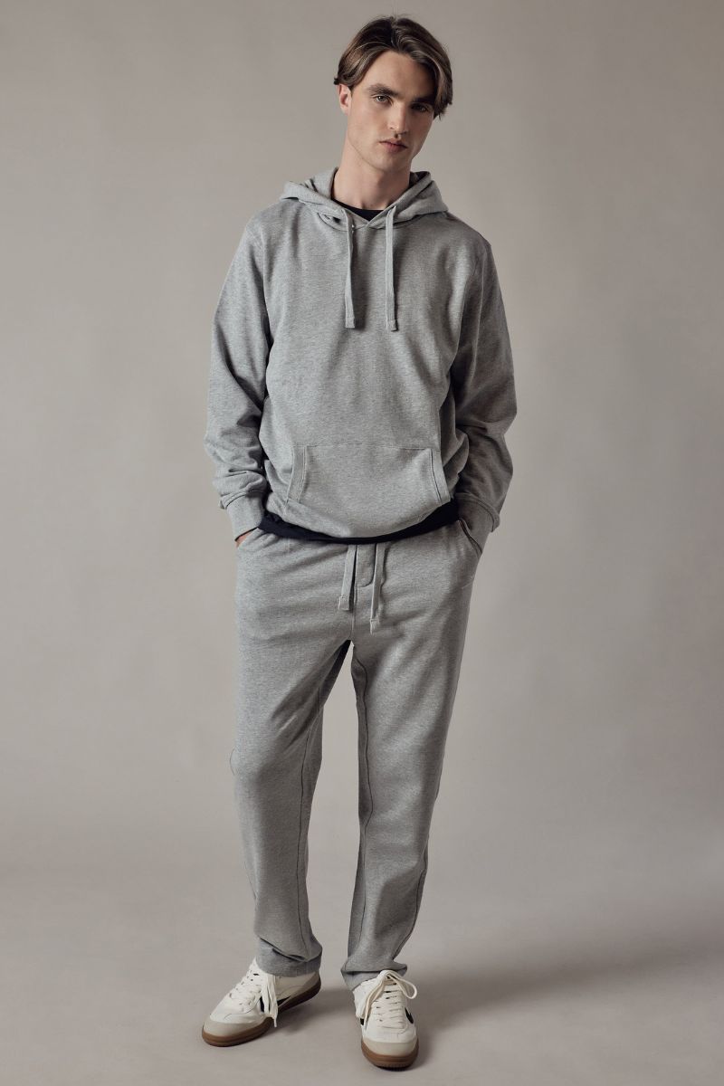 Joggers Felpati Dritti Grigio Chiaro Melange
