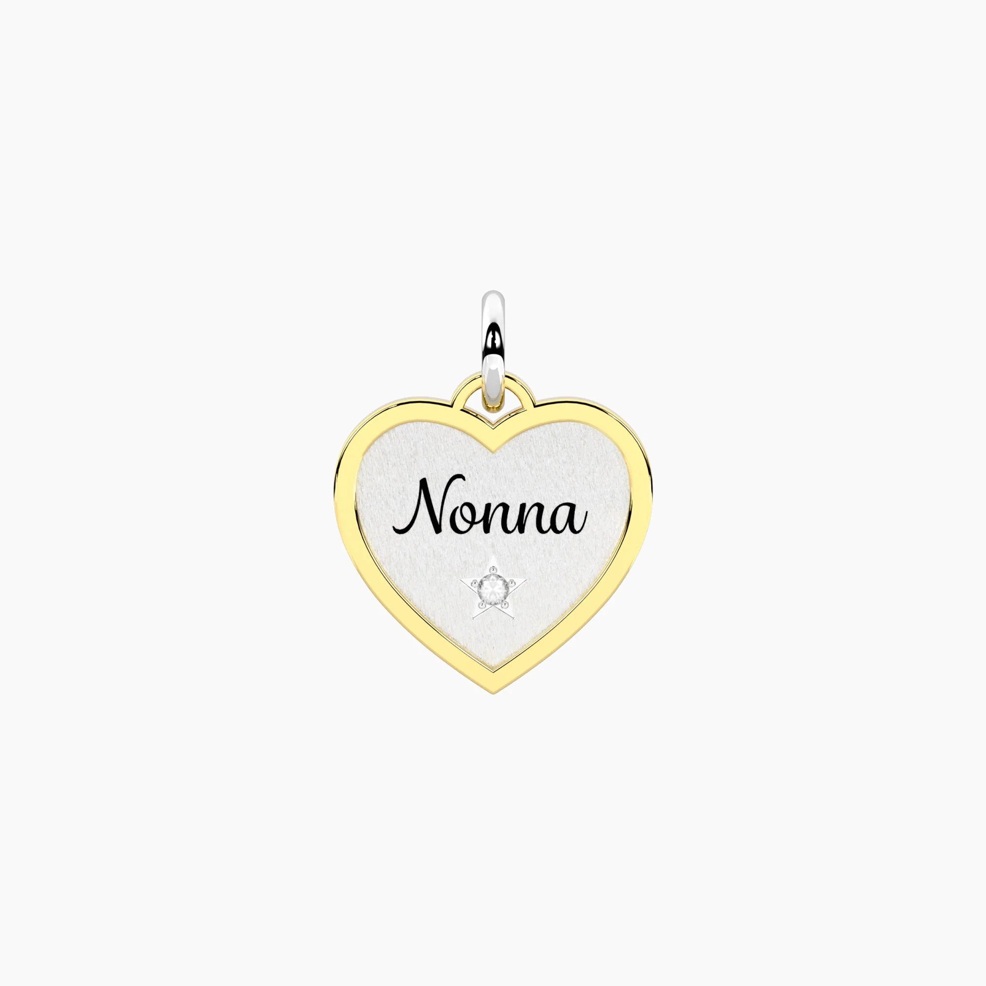 Image of Ciondolo cuore con scritta Abuela e cristallo NONNA