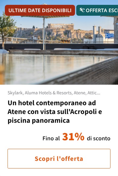 Un hotel contemporaneo ad Atene con vista sull'Acropoli e piscina panoramica