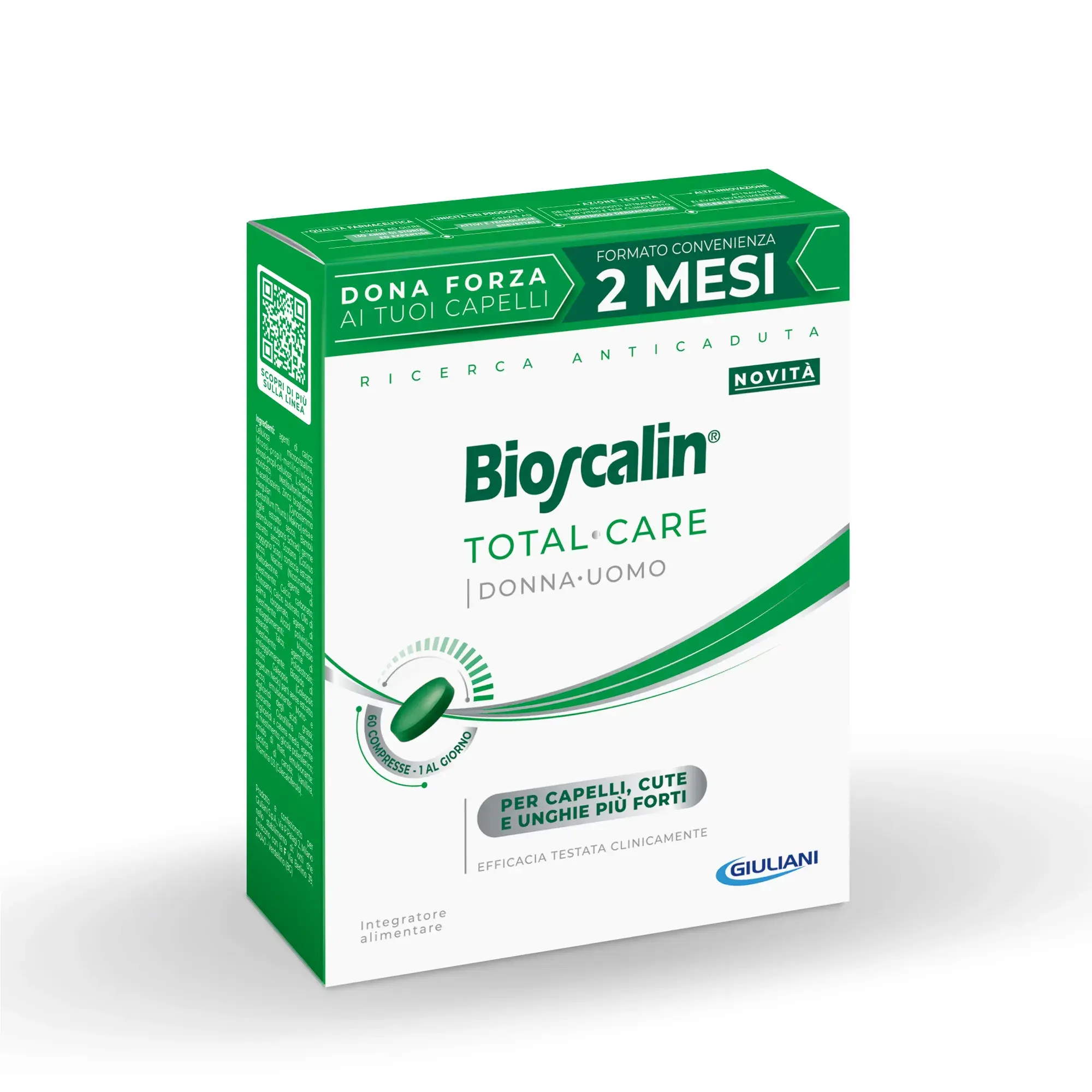 Bioscalin Total Care Integratore per Capelli, Cute e Unghie più Forti Formato Convenienza 60 Compresse