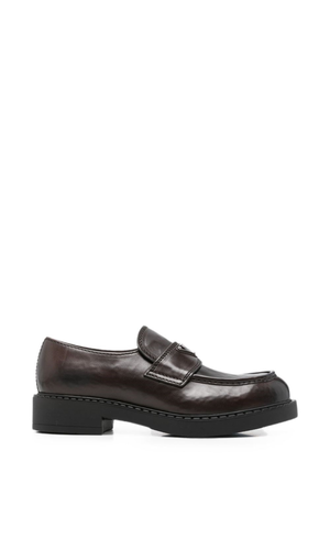Chocolate leather loafers