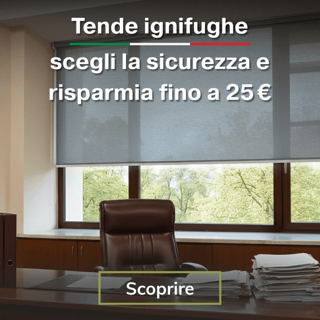 Tenda a rullo ignifuga in un ufficio professionale