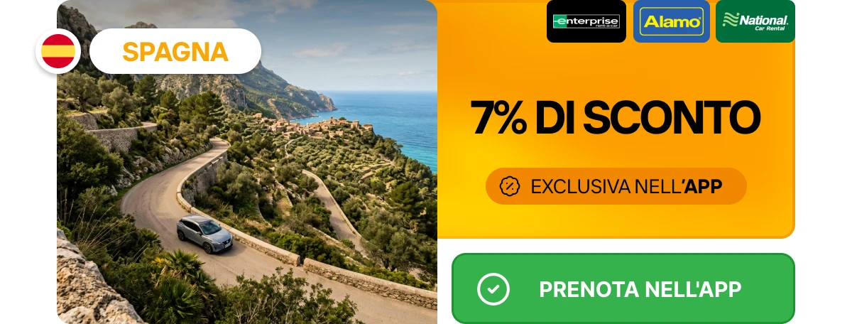 Spagna: 7% di sconto. Enterprise, Alamo, National. Spagna: 7% di sconto. Enterprise, Alamo, National.