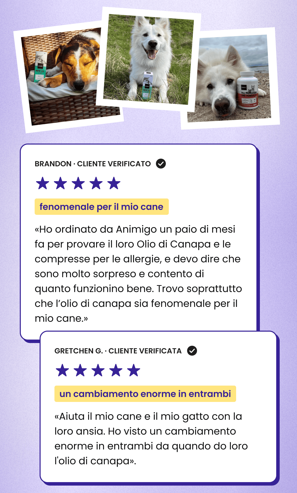 Potremmo elencare tutto ciò che c'è in ogni flacone, ma il segnale più chiaro arriva da chi torna e compra ancora, di continuo.