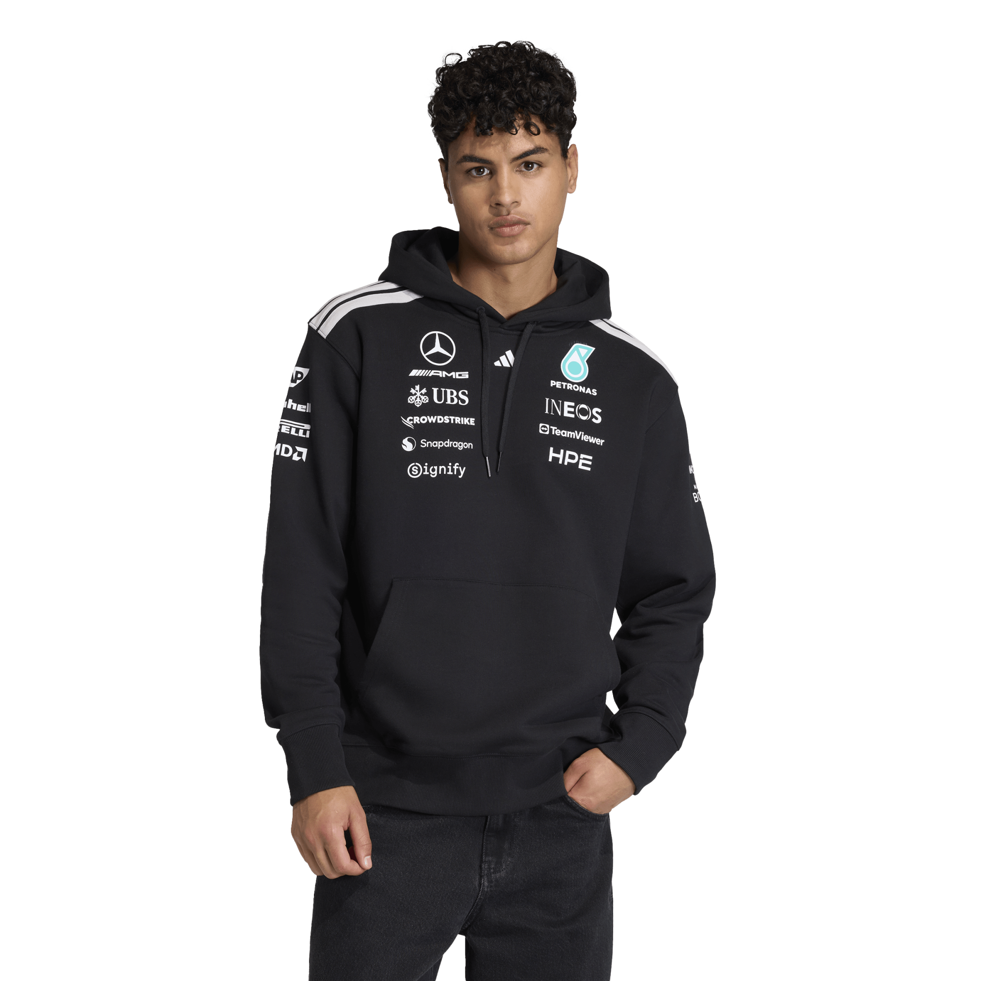 Felpa con cappuccio Mercedes AMG Petronas adidas F1 2026 Team - Nera